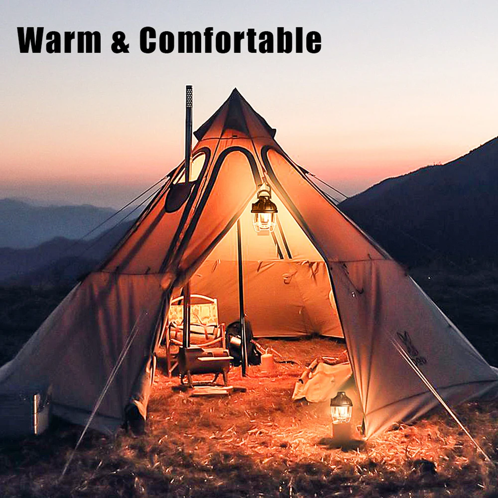 Фонарь для кемпинга с зарядкой от USB миниатюрный винтажный металлический