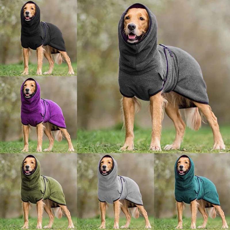 Банный халат-полотенце для собак мягкое регулируемое впитывающее полотенце