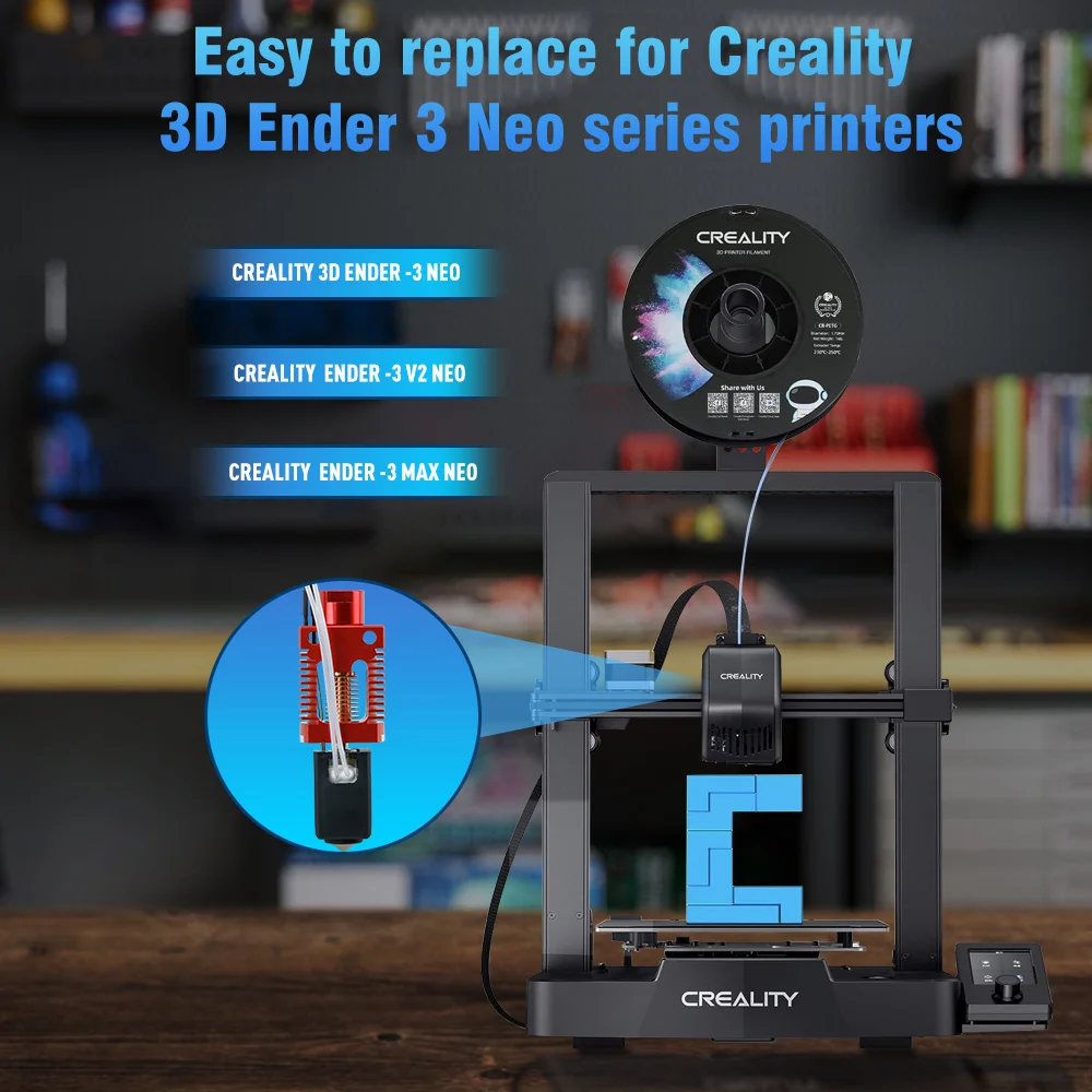 Фото Комплект хотэнда для Creality Ender 3 Neo/V2 Neo/Max Neo, модернизированный комплект хотэнда Red Lizard V3-Pro, с медным соплом 0,4 мм для 3D-принтера №2