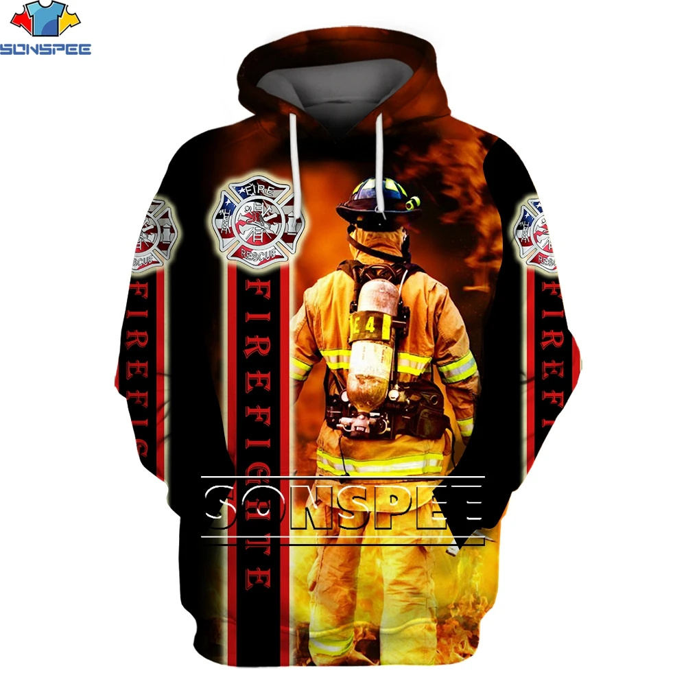 

SONSPEE 3D Print FireFighter Firemen Fire Hero Harajuku Streetwear Men's Women's Funny Hoodies Job Pullover Trendy Hoody Top