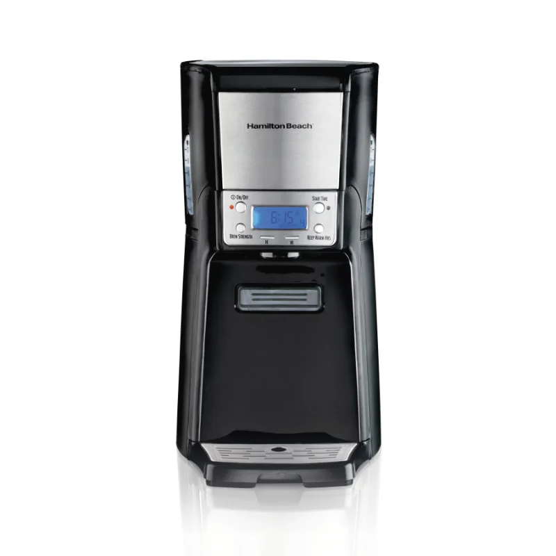 12 Cup Dispensing Coffee Maker, Stainless Steel and Black Drip Coffee Maker, Grind and Brew Automatic Coffee Machine