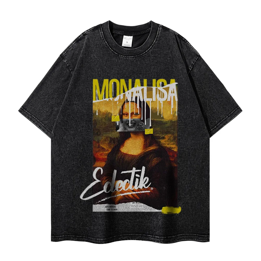 

Fashionable Hip-hop Themed Retro Loose Fitting Short Sleeves