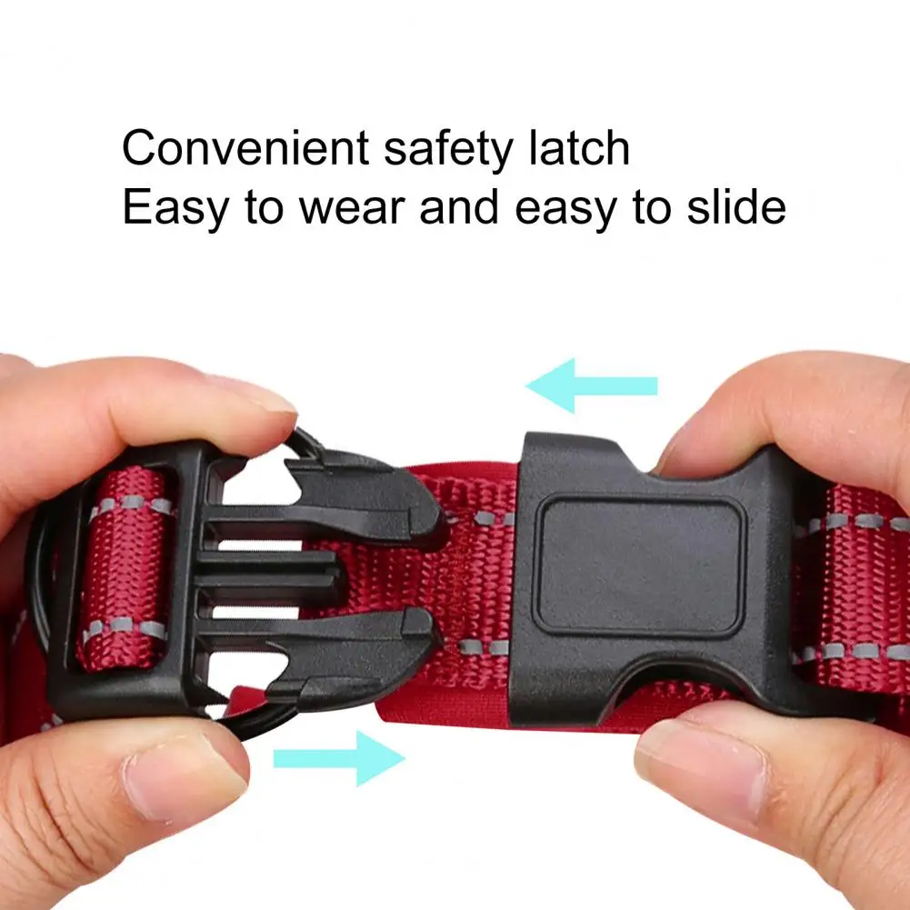 Собачий ошейник светоотражающие полоски регулируемый противоударный для щенков