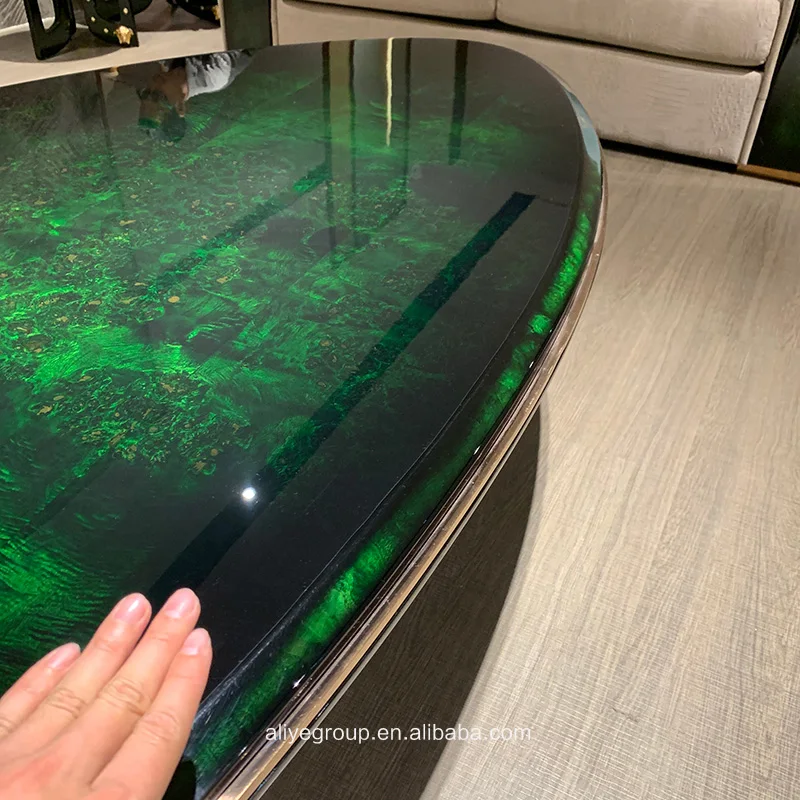 Современный итальянский бренд натуральный зеленый Деревянный кофейный столик