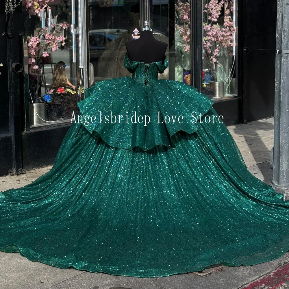 ANGELSBRIDEP индивидуальное Мексиканское изумрудно-зеленое платье Quinceanera для особых