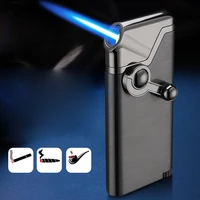 blue flame straight windproof lighter creative inflatable pipe cigarette accessories creative lighter inflatable lighter