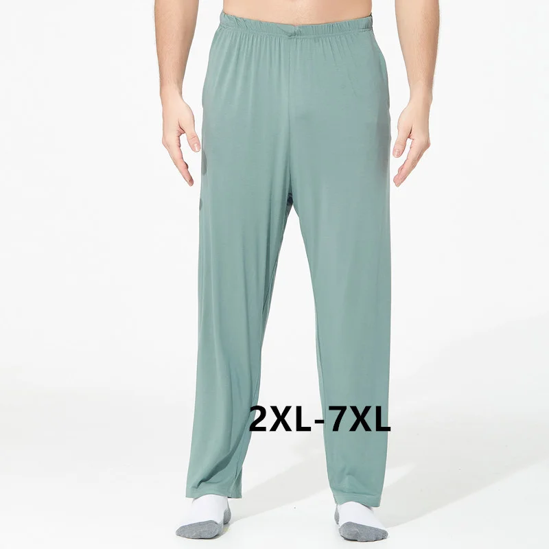 

штаны мужские New Autumn Winter Modal Cotton Sleepwear Pajama Pant For Men Loose Plus Size Bottoms Trousers Pijama omme 2XL-7XL