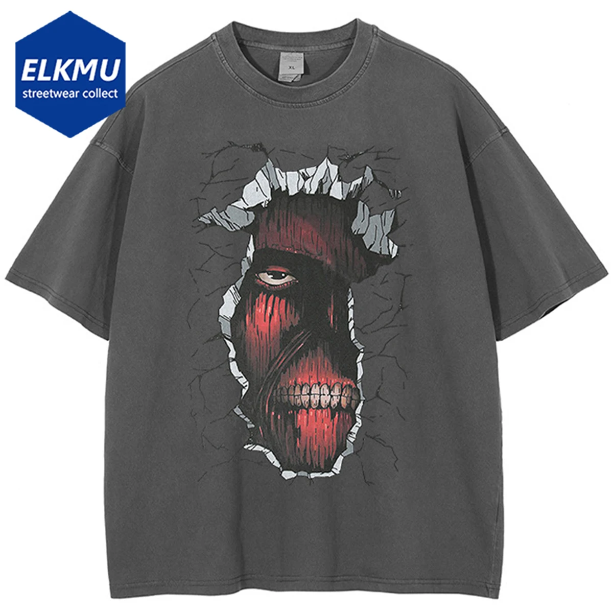 

Футболка мужская оверсайз в стиле хип-хоп, уличная одежда, хлопковая рубашка в стиле Харадзюку, модная свободная футболка с коротким рукаво...