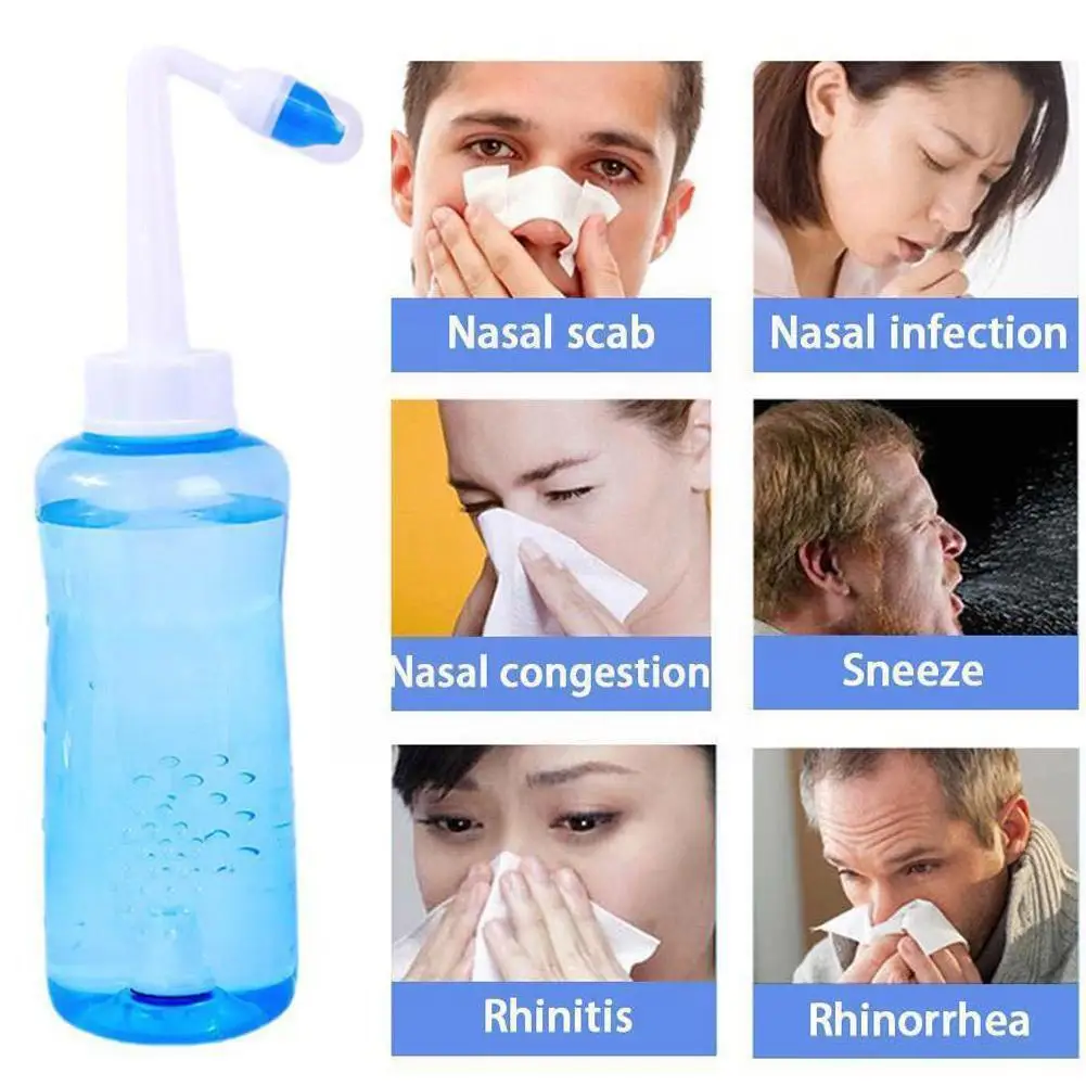 

Nose Nasal Wash System Pot Sinus Allergies Relief Rinse Bottle Neti Plastic Practical Blue Adults Children New 500mL Equipm C2F3