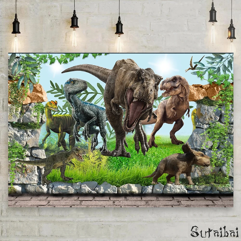 

Jurassic World Park Photography Backdrop Child Birthday Party Banner Baby Shower Jurassic Dinosaur Background Photo Studio Booth