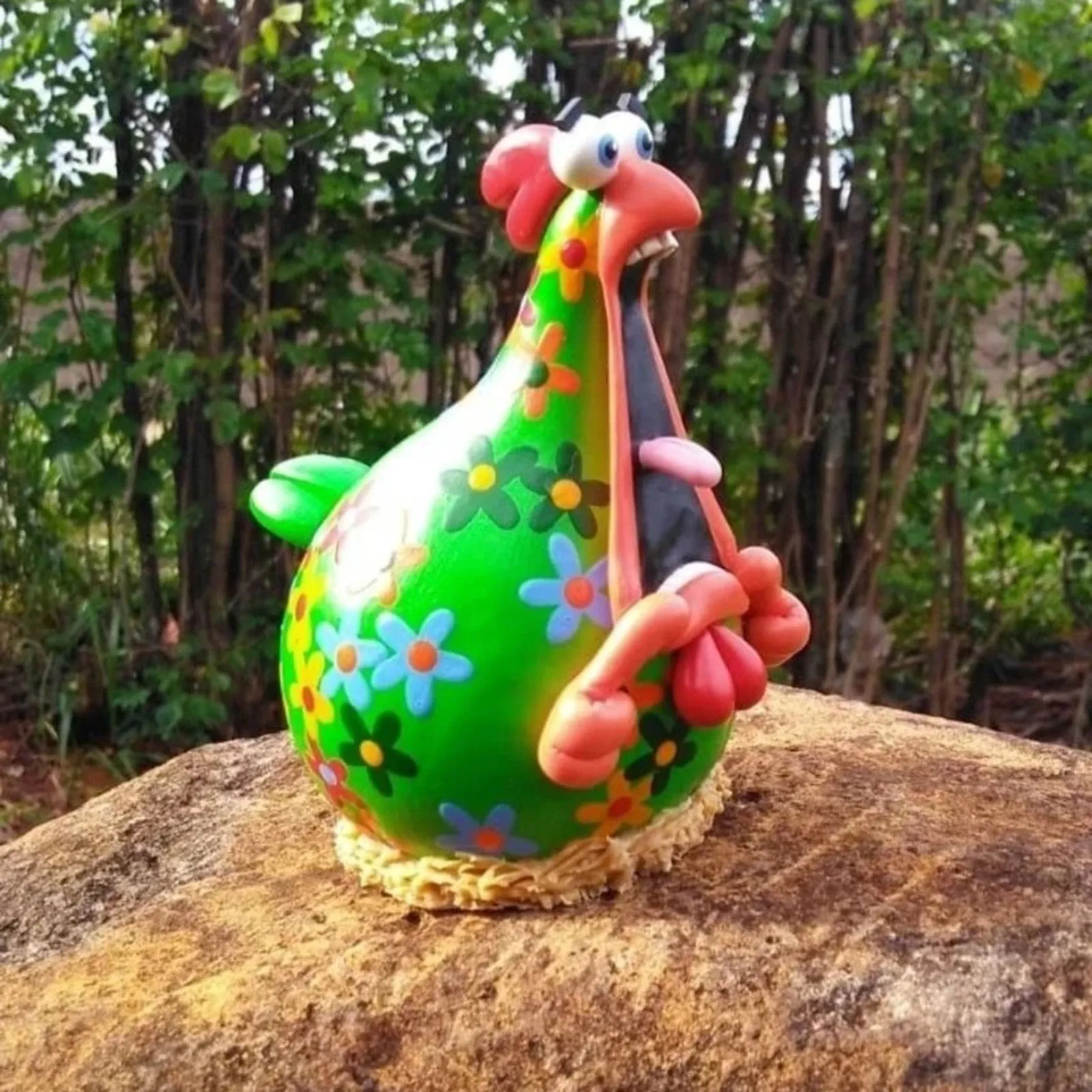 

Funny Gourd Chicken Spoof Expression Chicken Decorative Garden Gnome Ornament White Starburst Ornament Bag of Oranges Ornament