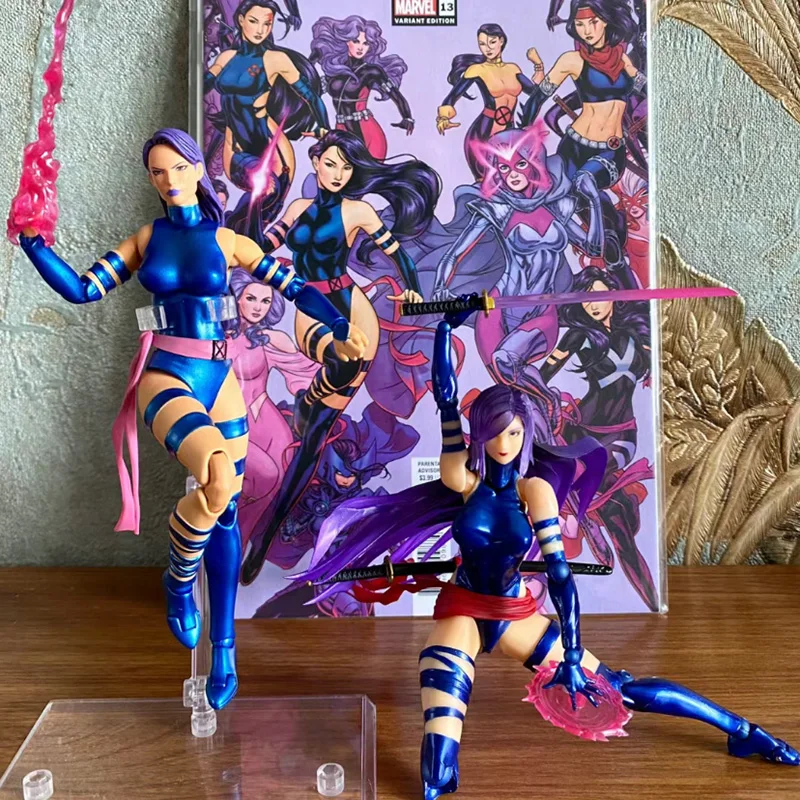 В наличии 1/12 6-дюймовый Marvel Mafex No.141 Psylocke Comic Ver оригинальные аниме-фигурки модель