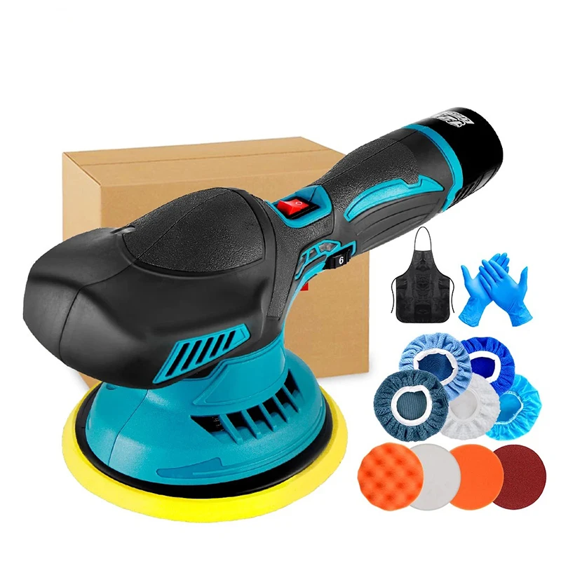 6000RPM Cordless Mini Polisher 6Gears Car Polishing Machine 12V Electric Cars Polish Machines Adjustment Speeds Power Tool