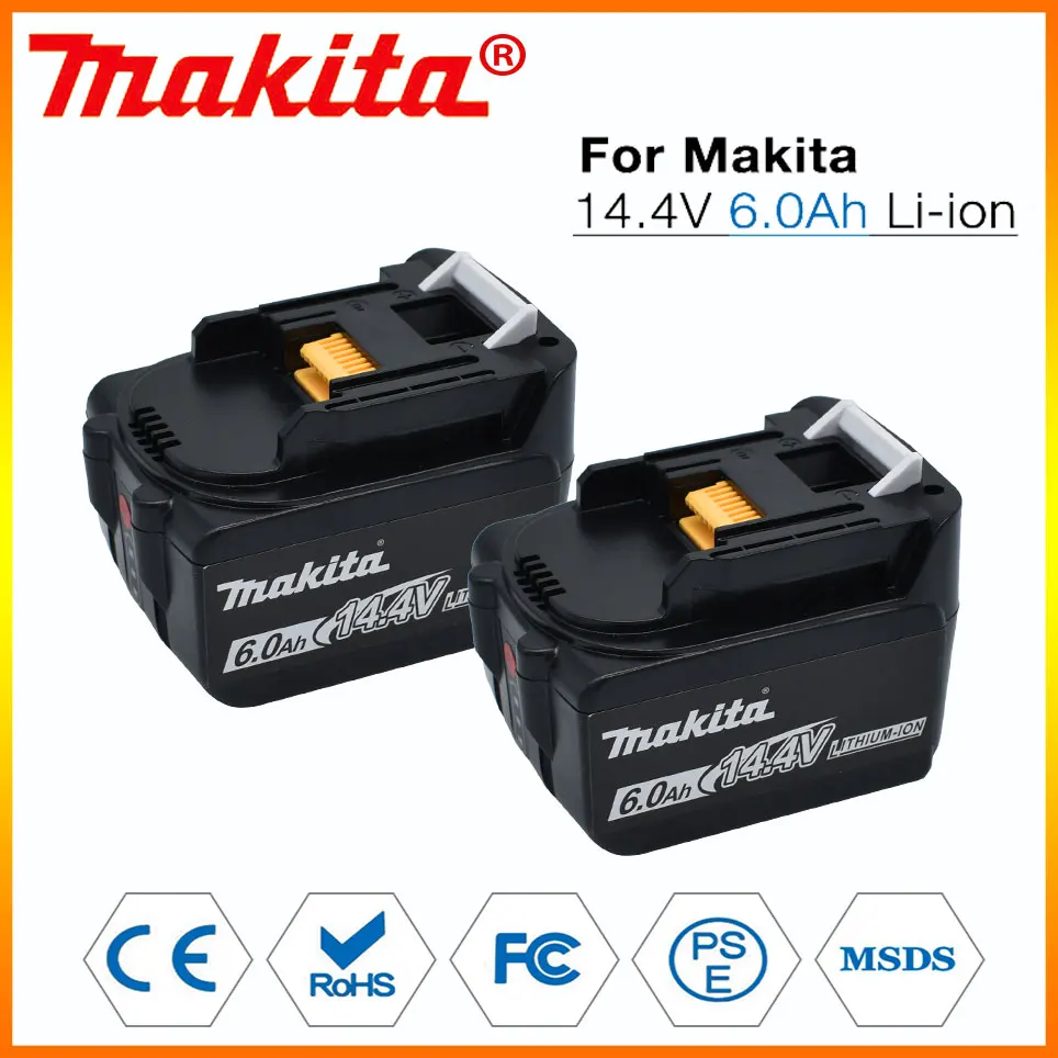 

14.4V Makita 6.0Ah BL1460 Li-ion Battery for Makita BL1430 BL1440 BL1450 BL1415 194066-1 194065-3 194558-0 Cordless Power Tools