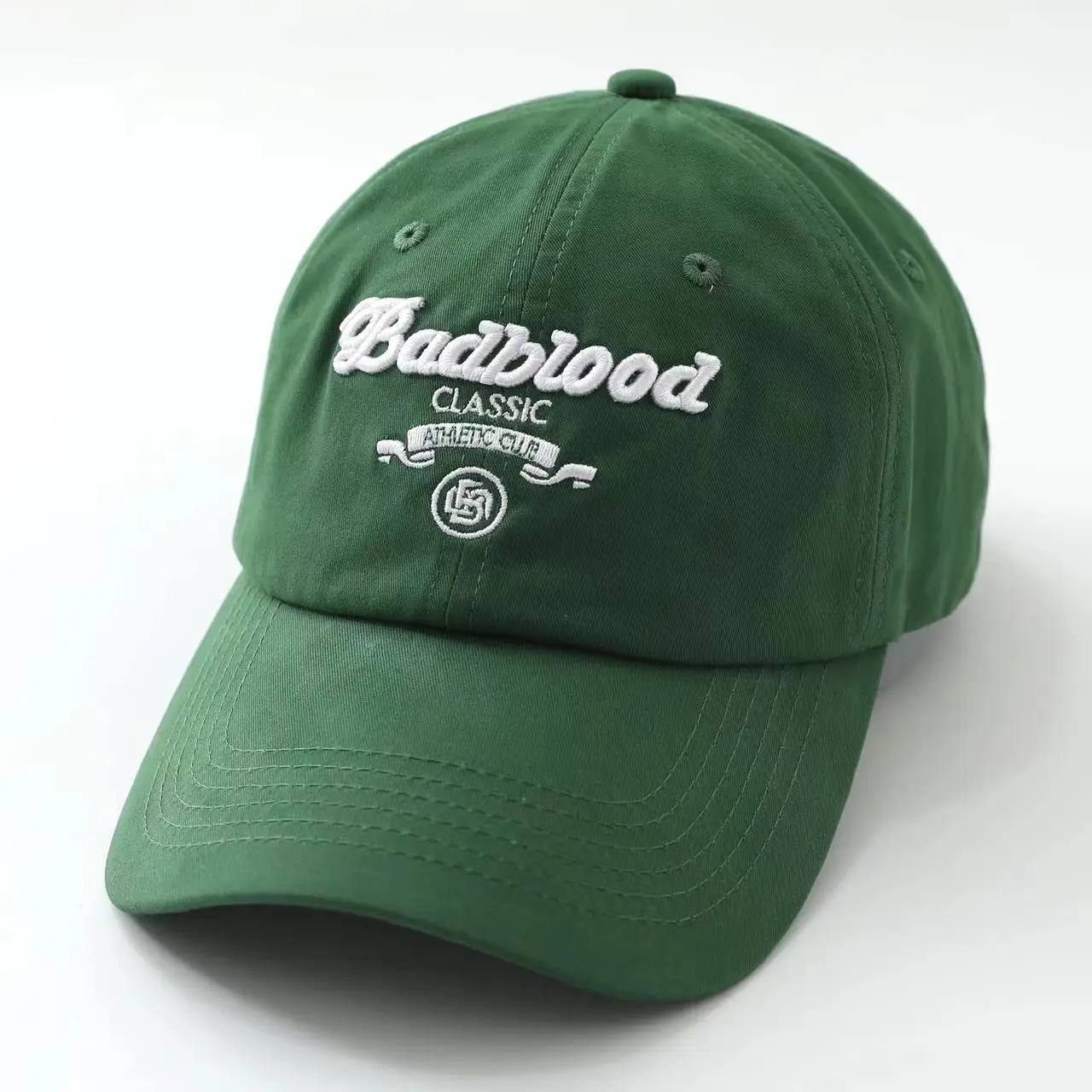 Korean brand badblood logo embroidered letters baseball cap cap cap cap cap for men and women green