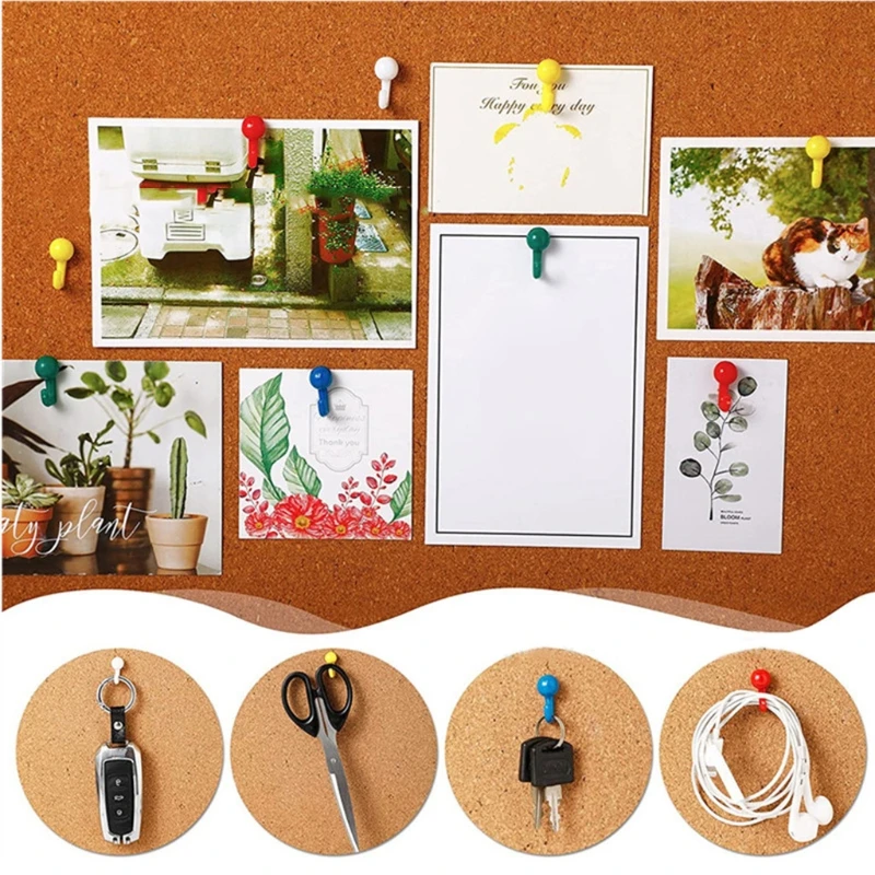 

50 Pcs for Creative Hook-shaped Push Pin Paper Photo Memo Document Steel Tack Decorative Hanging Hook for Cork/Message B