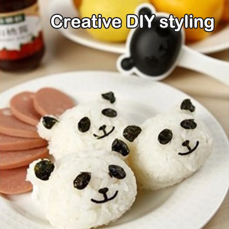 

2 шт./компл. форма для суши Panda, мультяшный милый фотографический набор, нож для тиснения из морских водорослей, форма для кухни, готовки, «сде...