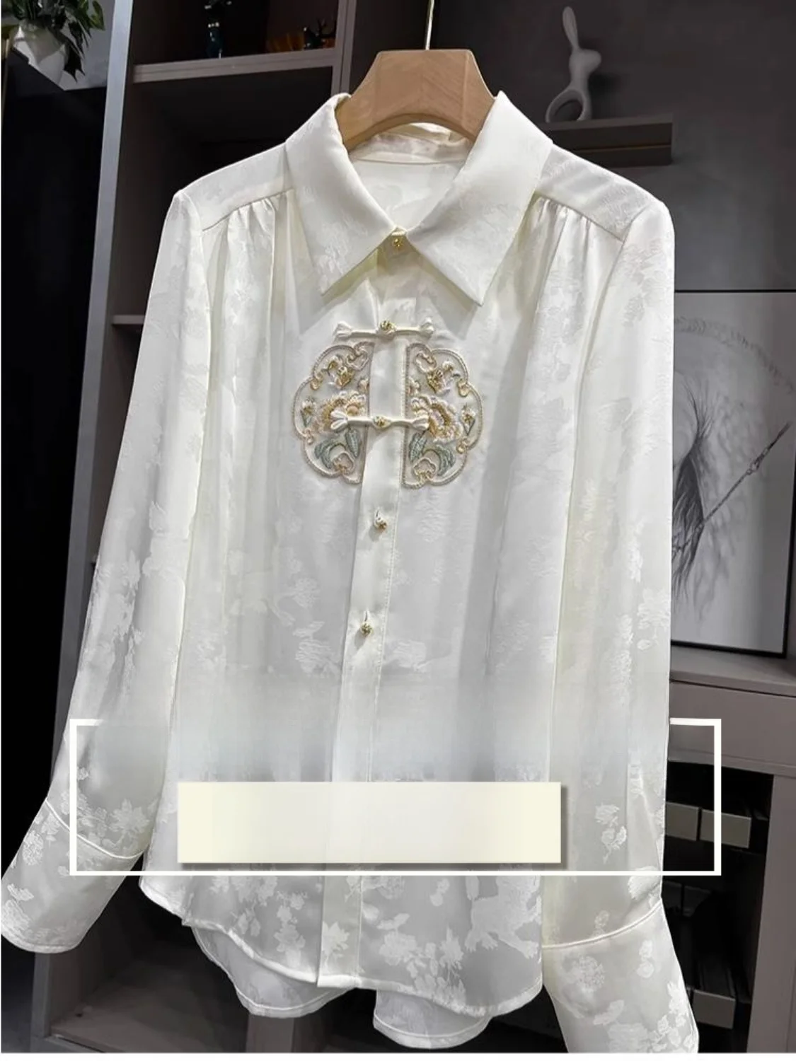 Шелковые блузки с длинными рукавами весенне-осенние новые китайские топы в