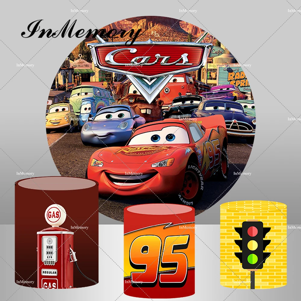 Тема с машинами круглый фон для фотостудии мальчиков Детский душ День Рождения