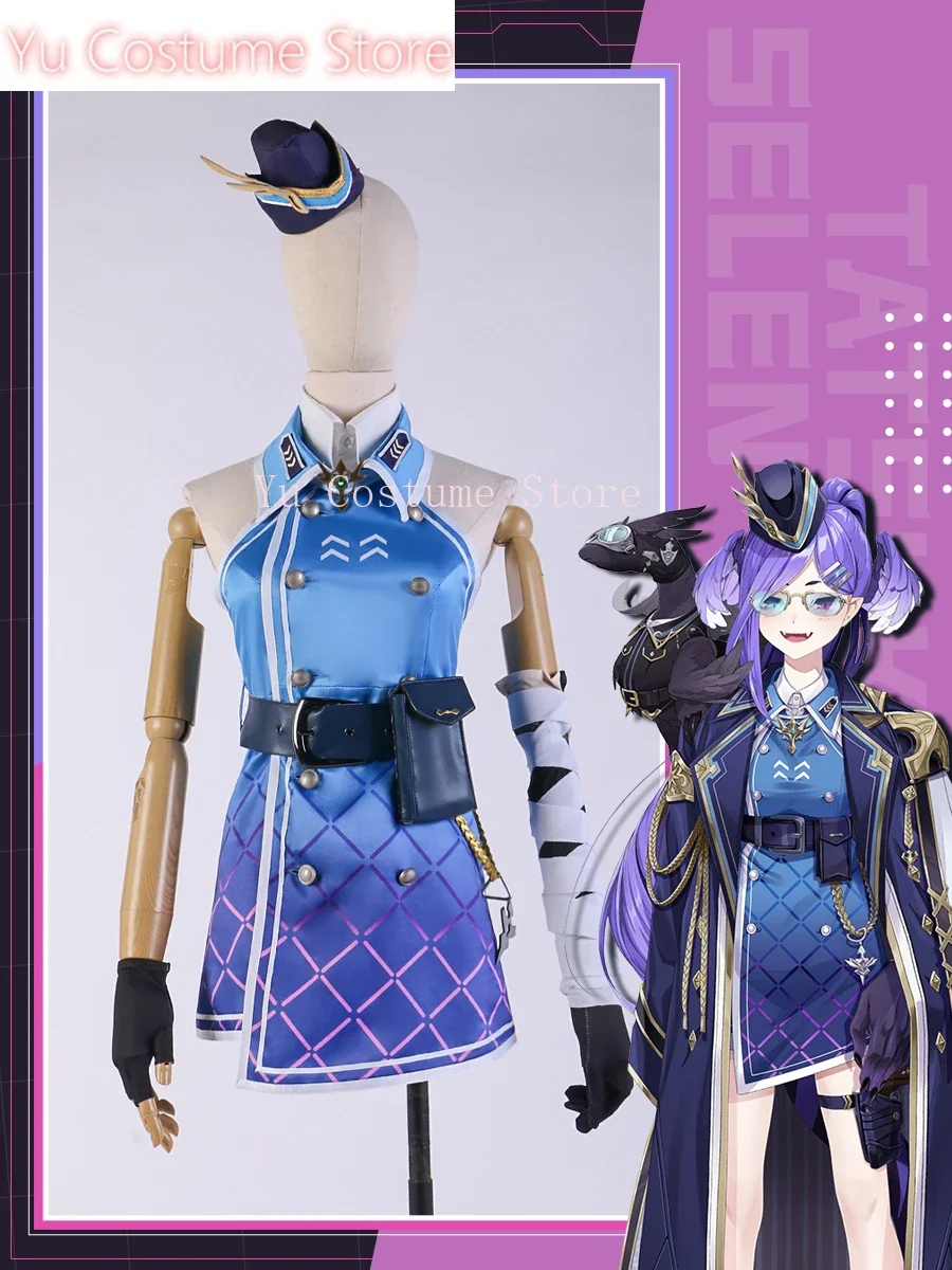 Ю Аниме! Vtuber Nijisanji Obsydia Selen Tatsuki игровой костюм униформа косплей Хэллоуин