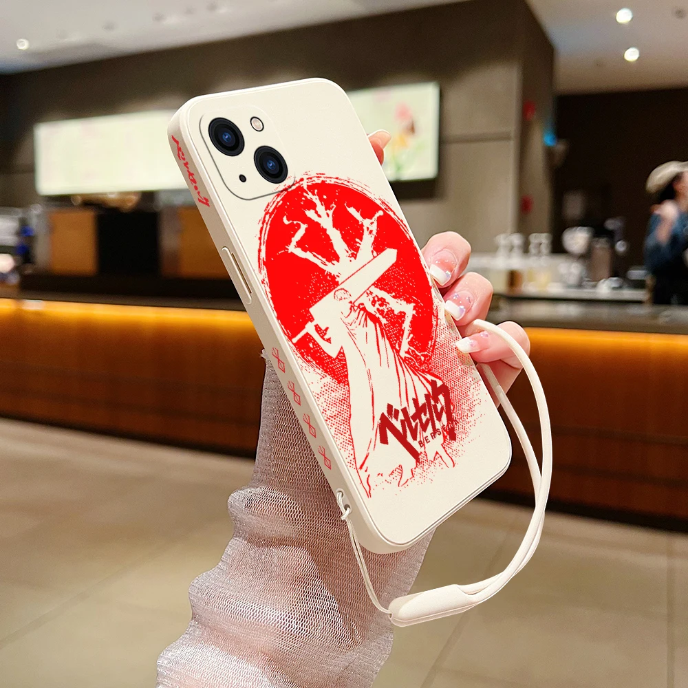 Фото Аниме Чехол Berserk для телефона Xiaomi Redmi Note 12 11 11T 10 10S 9 Pro Plus 10C 9A 9C 9T K40 K50 K60 4G с ремешком на руку №5