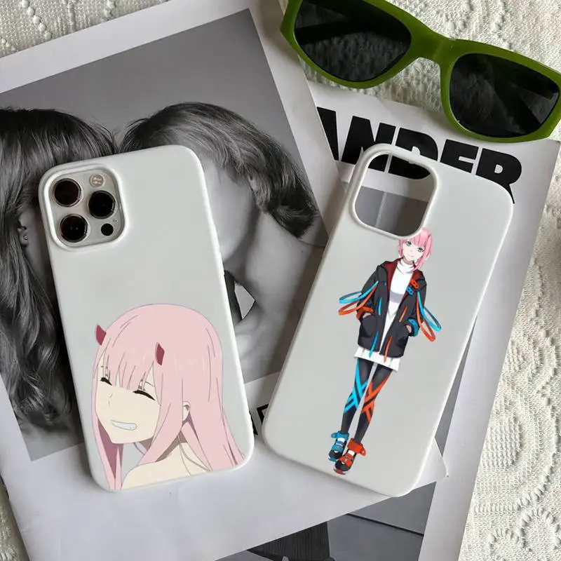 

DARLING in the FRANXX Anime Phone Case Candy Color for iPhone 6 7 8 11 12 13 s mini pro X XS XR MAX Plus