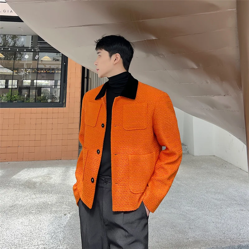 Пальто NOYMEI мужское оранжевое с отложным воротником классический модный пиджак в