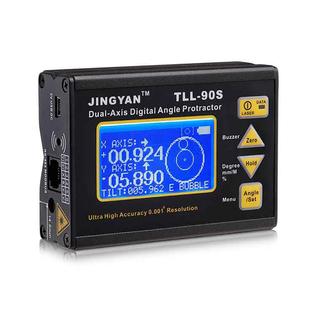

TLL-90S Angle Meter 0.005 Professional Dual-axis Digital Laser Level Inclinometer Angle Protractor 100-240V 50-60Hz