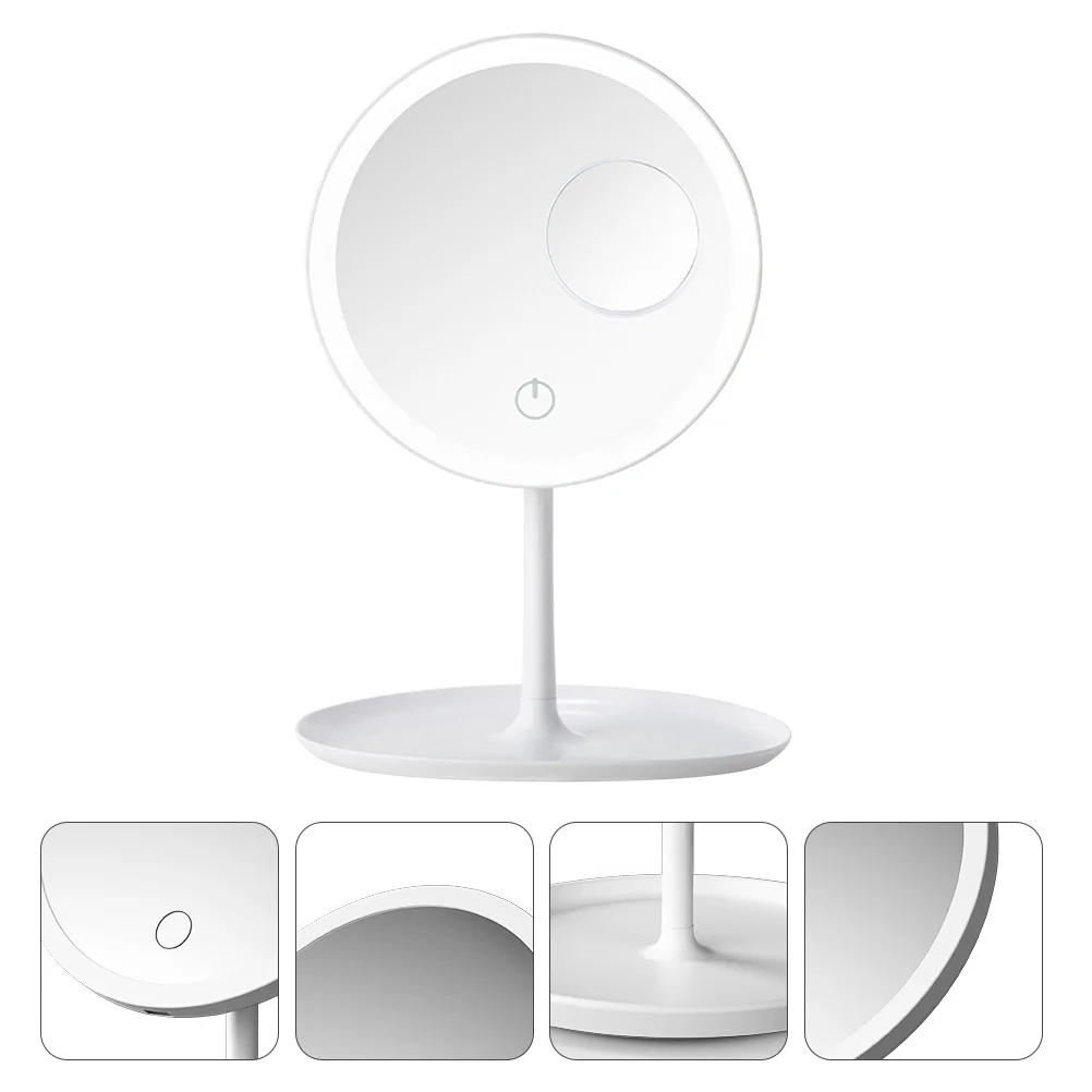 

Makeup Mirror Screen Vanity Mirror with Magnifying Mirror Tabletop Mirror for Bedroom Dresser Vanity Decor ( )