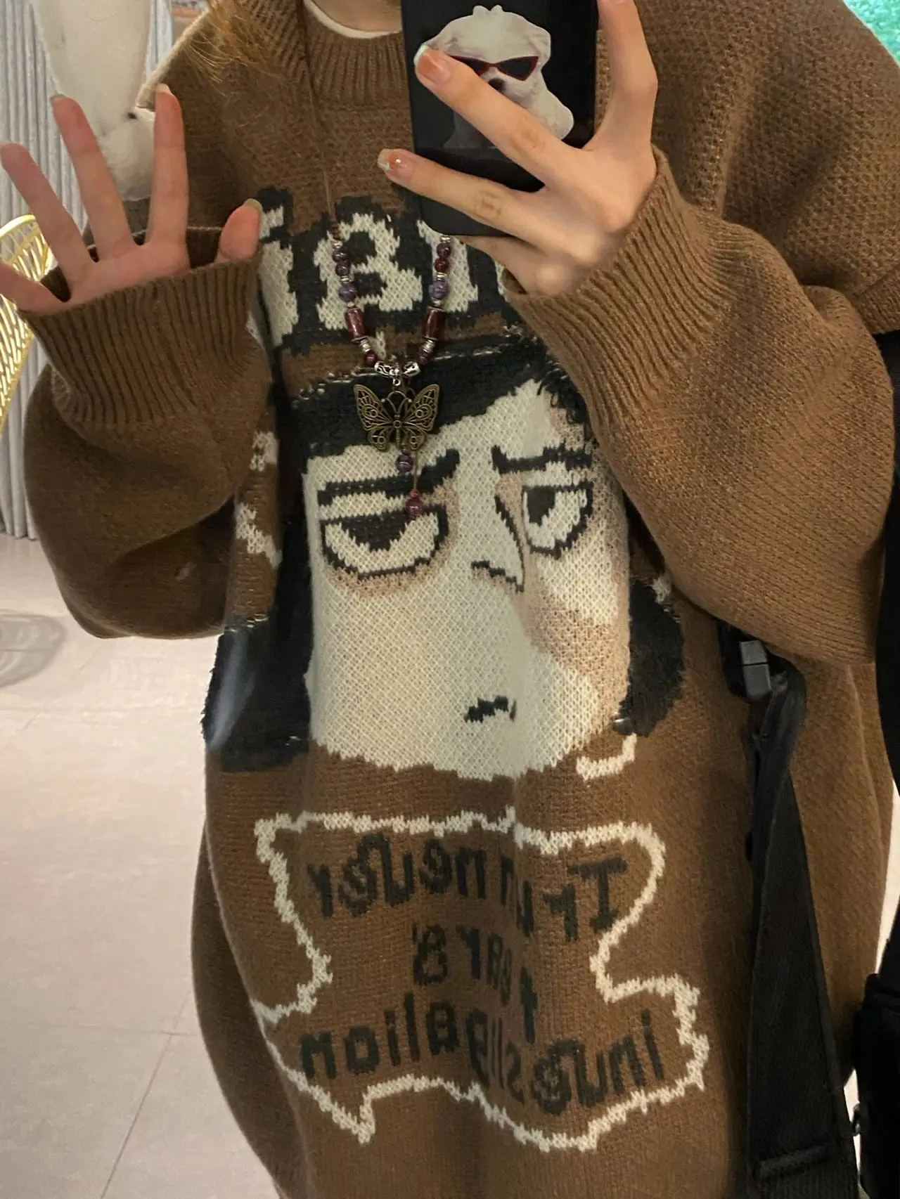 

Harajuku Vintage Graffiti Anime Sweater Women Oversized Hip Hop Punk Knitted Pullover Vintage Jumper Cartoon Pull Femme Sweaters