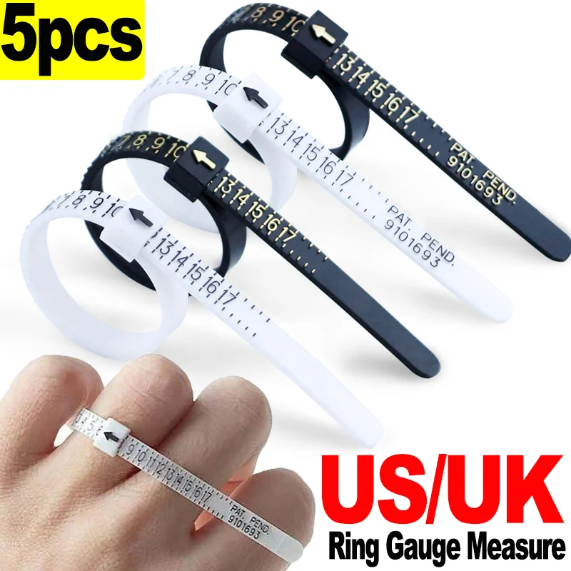 

1/5PCS Standard Measurement Belt UK&US American European Bracelet Rings Sizer Finger Size Screening Jewellery Tool Custom Logo