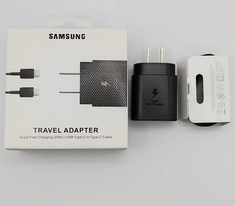 

25W US Adapter Samsung S21 S20 5G Fast Charger EP-TA800 PD3.0 Type C Quick Adapter for Note20 Note10 S20 with Retail Packing Box
