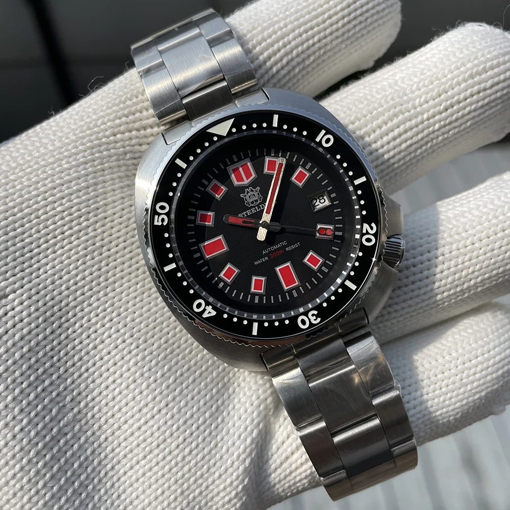 STEELDIVE SD1970U 43 8 мм стальной корпус супер светящийся 200 м водонепроницаемое