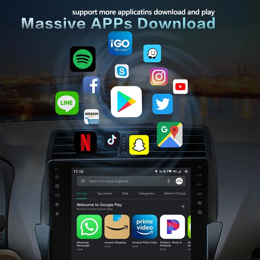 Автомобильный мультимедийный плеер 13 дюймов Android GPS-навигация сенсорный экран