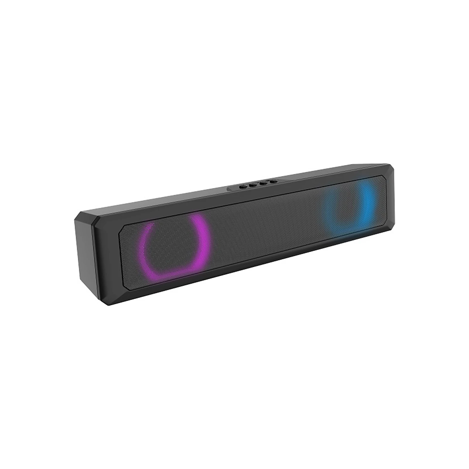 LED Changing Light HD Sound Laptop Tablet With USB Cable Strip Speaker Mini Soundbar Square Modern ABS Two-Channel Stereo