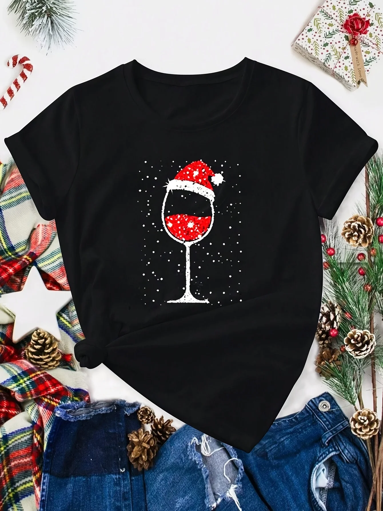 Футболка С Рождественским Принтом Больших Размеров