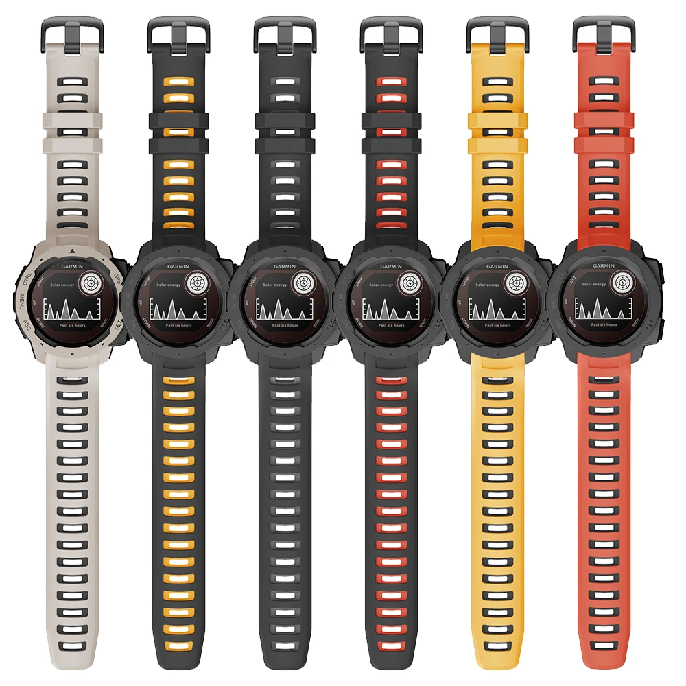 Soft Silicone Strap Watch Band Bracelet For Garmin Instinct 2 Solar Tactical Wristband Esports Tide Crossover Watchband