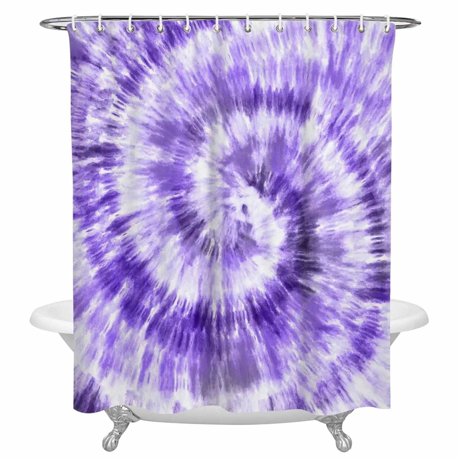 

Purple Oil Painting Texture Bathroom Shower Curtain Modern Home Decor Waterproof Polyester Fabric Bath Curtains