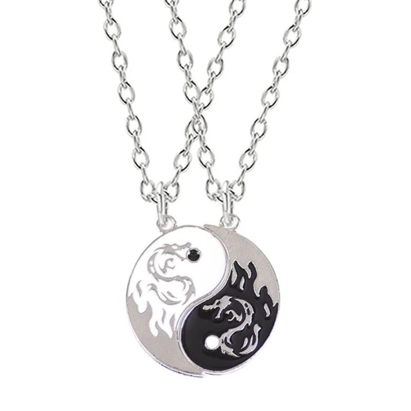 

Women Men Lovers Best Friends Trendy Yin Yang Pendant Necklace Jewelry Gifts