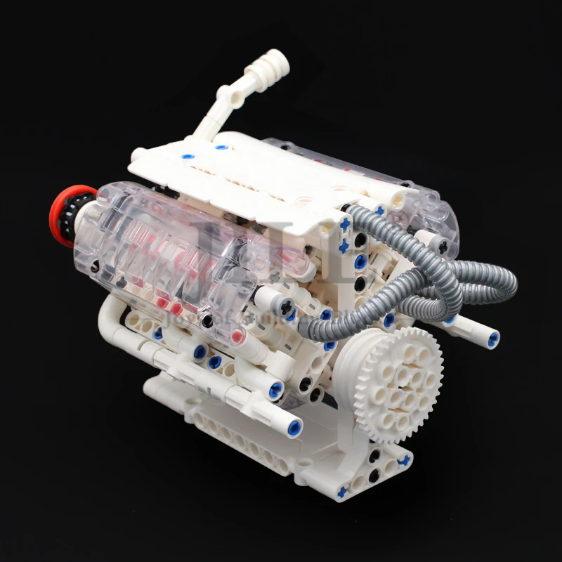 Фото Moc Technology Механическая группа V6 Скорость двигателя Последовательная модель коробки передач DIY Строительные блоки Кирпич Совместим с правым набором №2