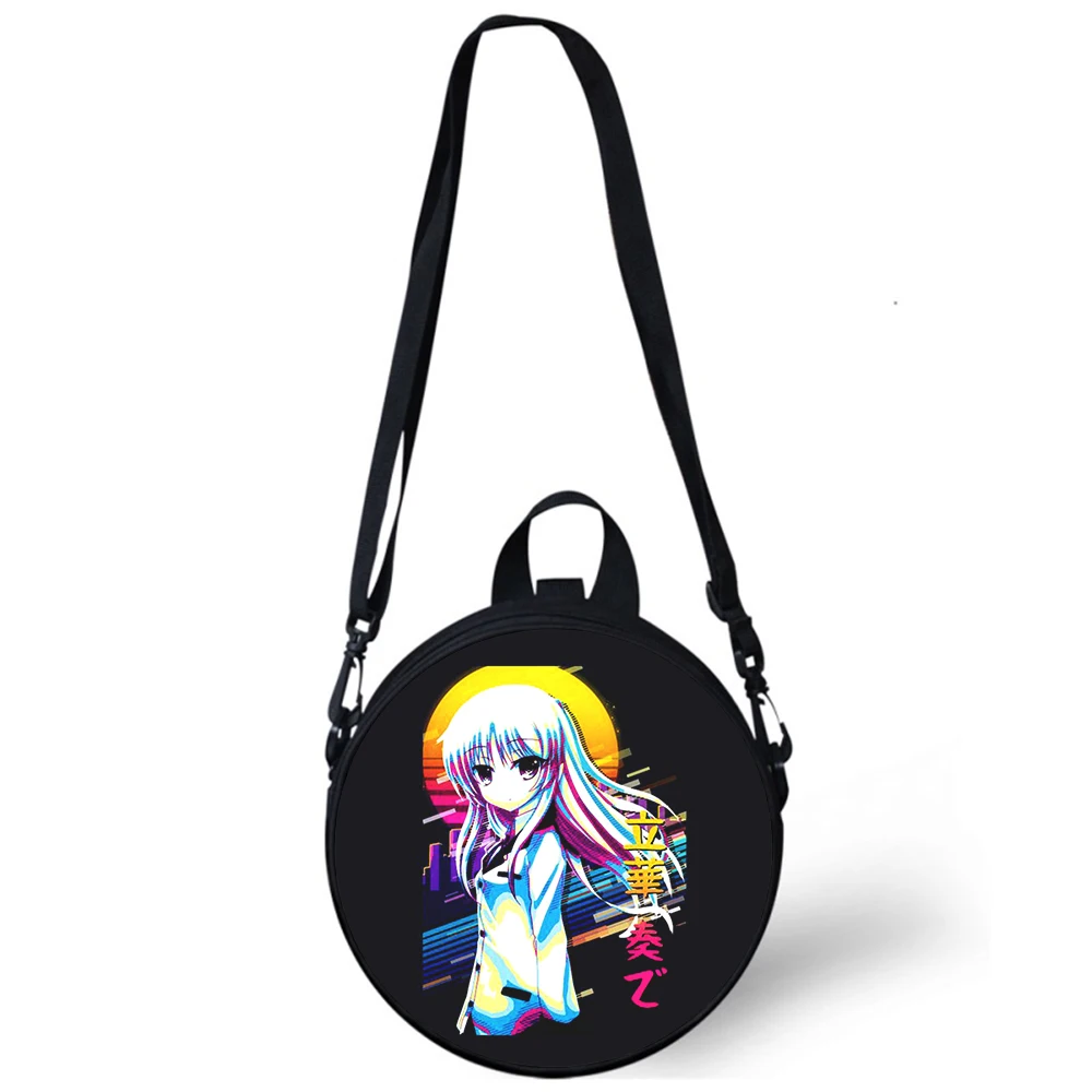 Angel Beats Tachibana Kanade Child kindergarten Bag 3D Print Crossbody Shoulder Bags School Women Mini Round Bagpacks Rugtas Bag