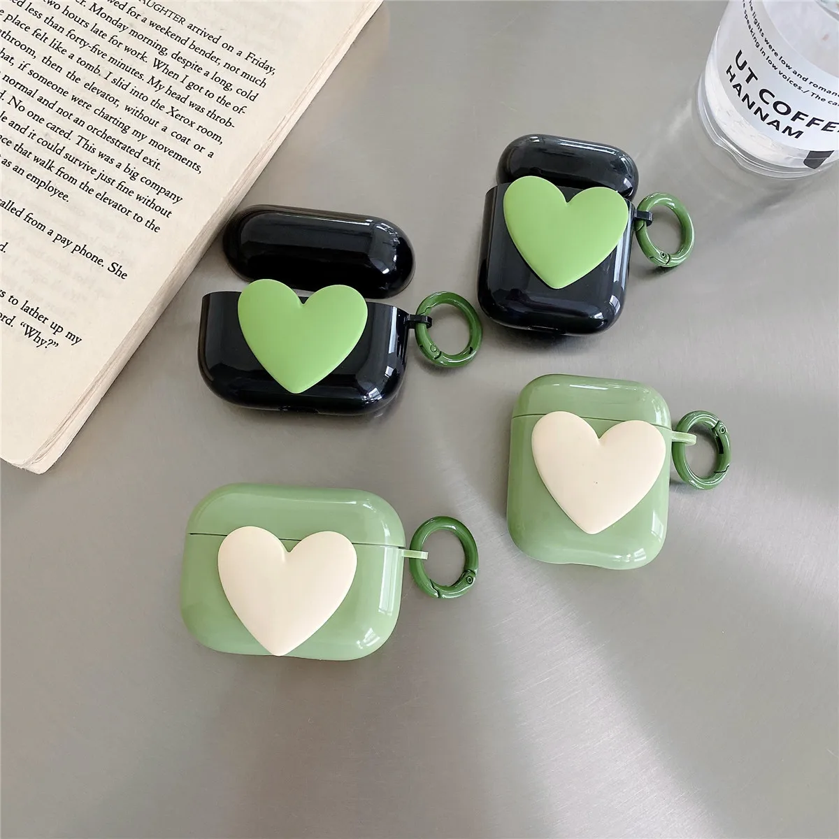 

For Apple AirPods 1/2 /3 bluetooth headset protective for AirPods pro Contrasting three dimensional colors love earphone case