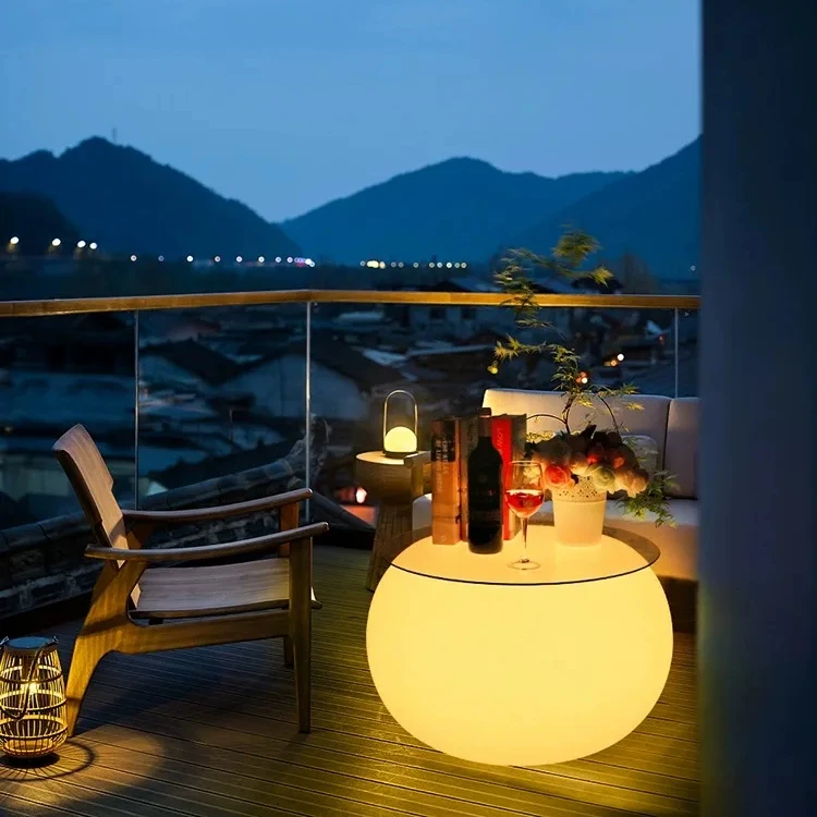 Коктейльный стол в форме мандарина светящийся 16 цветах