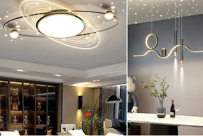 

Lamp combination whole house package, simple, modern and atmospheric, Nordic light luxury, starry sky living room, ceiling light