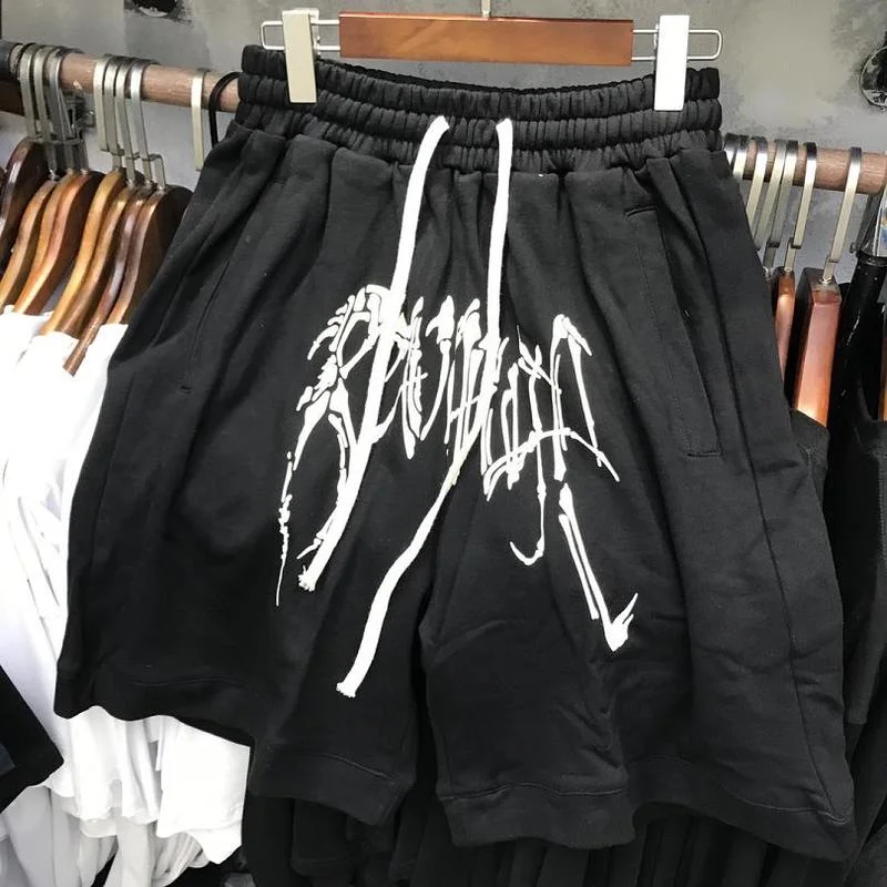 

22SS Classic Flame Logo Printing 100% Cotton EU Size Revenge Shorts Men Women Fashion Summer Justin Bieber Stranger Things