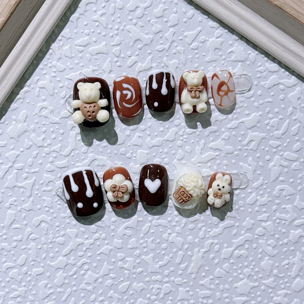 Короткие накладные ногти Sanrio ручной работы Kawaii мягкие девушки розовый жемчуг