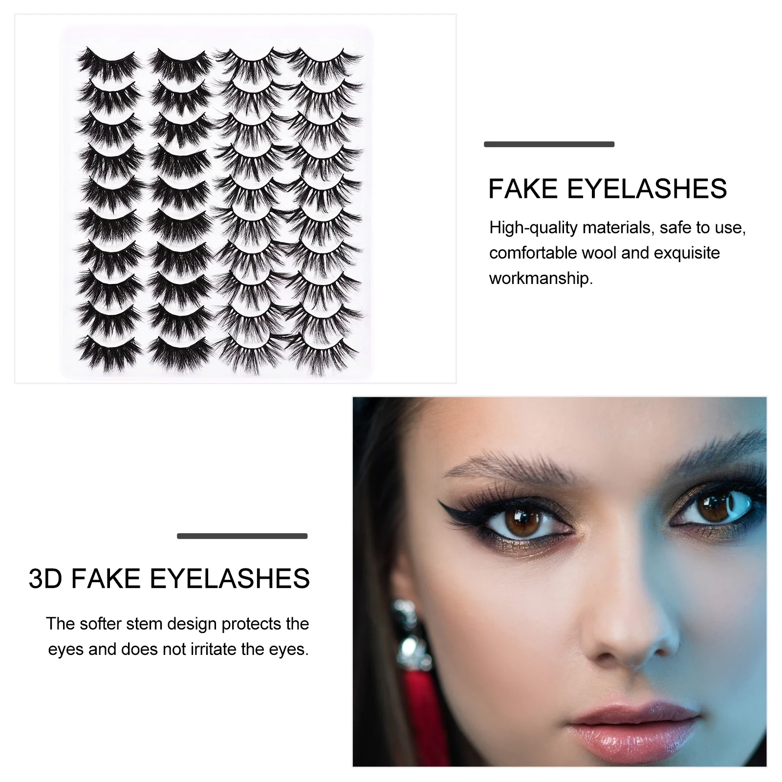 

Ресницы Накладные толстые ресницы гибридный набор 3D Поддельные полные ресницы искусственные женские ресницы для макияжа плотные натураль...