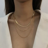 new multi layer necklace geometric contracted delicate clavicle chain temperament girl sweet personality necklace