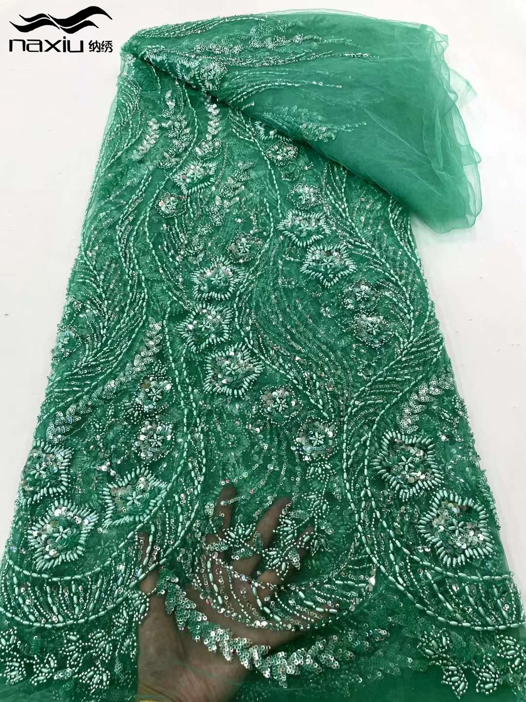 

Madison-Luxurious Nigerian Handmade Beads Lace Fabric,Sequins,Beaded Embroidery,African Lace Fabric for Sewing,High Quality,2023
