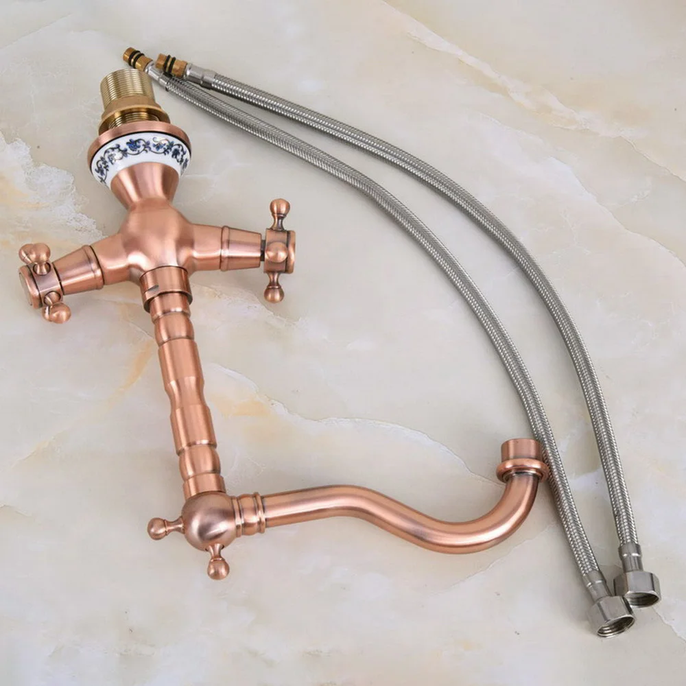 Смеситель для раковины с двойной ручкой и одним отверстием